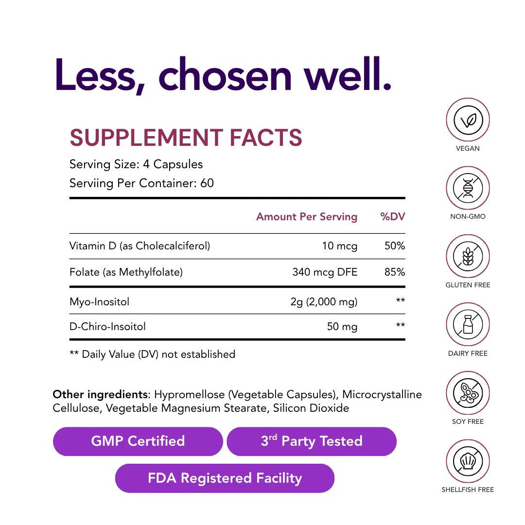 Myo-Inositol and D-Chiro Inositol 40:1 + Folate and Vitamin D Supplement - Image 6